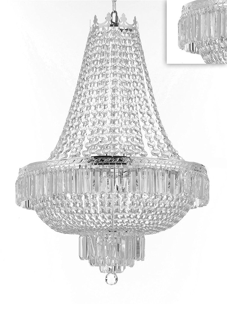 French Empire Crystal Chandelier Lighting-Great for the Dining Room, Foyer, Entry Way,Living Room! H30" X W24" - F93-B102/CS/870/9
