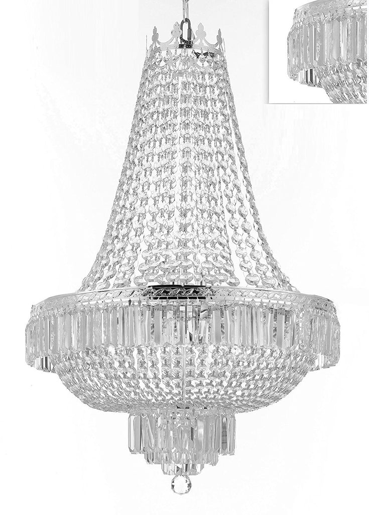 French Empire Crystal Chandelier Lighting- Great for the Dining Room, Foyer, Entry Way, Living Room! H50" X W24" - F93-B102/C7/CS/870/9