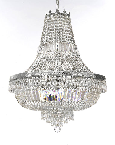 French Empire Crystal Chandelier Lighting -Great for the Dining Room, Foyer, Entry Way, Living Room H24" X W24" - F93-B8/C3/CS/870/9