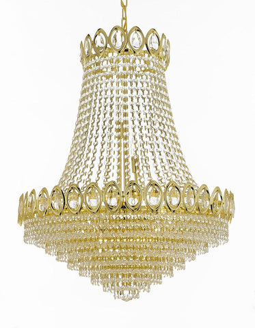 French Empire Crystal Chandelier Chandeliers Lighting H38 X Wd30 14 Lights Empire - 6290/14 GOLD