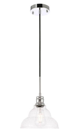 ZC121-LD6217C - Living District: Gil 1 light Chrome and Clear seeded glass pendant