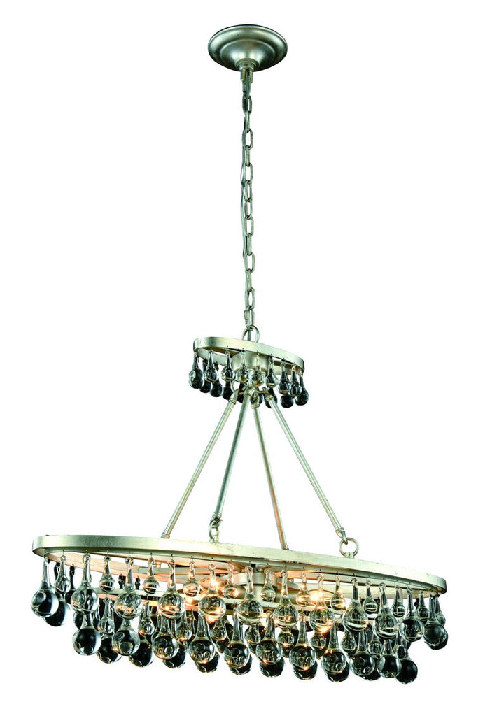 ZC121-1509D34SL - Urban Classic: Bettina 4 light Silver Leaf Pendant Clear Royal Cut Crystal