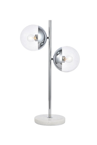 ZC121-LD6155C - Living District: Eclipse 2 Lights Chrome Table Lamp With Clear Glass