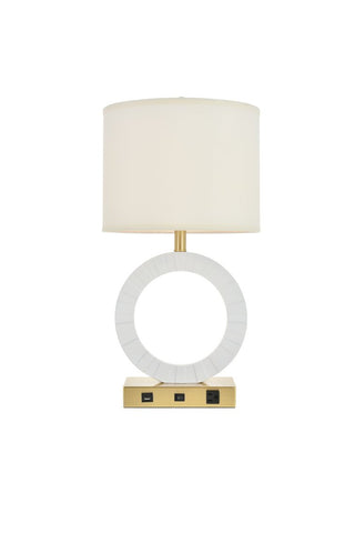 ZC121-TL3002 - Regency Decor: Brio Collection 1-Light Brushed Brass and frosted white Finish Table Lamp