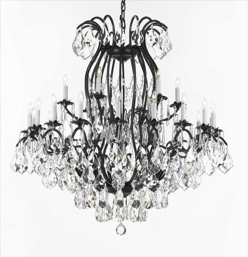 Wrought Iron Chandelier Crystal Chandeliers Lighting Empress Crystal (Tm) H46" W46" - A83-3034/18+6