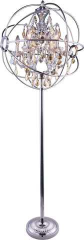 C121-1130FL24PN-GT/RC By Elegant Lighting - Geneva Collection Polished nickel Finish 6 Lights Floor Lamp