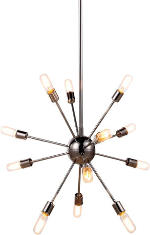 C121-1134D30PN By Elegant Lighting - Cork Collection Polished Nickel Finish 12 Lights Pendant Lamp