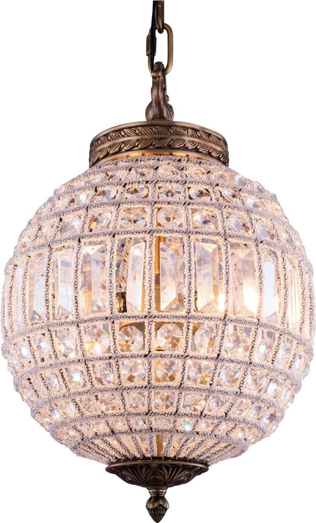 C121-1205D12FG/RC By Elegant Lighting - Olivia Collection French Gold Finish 1 Light Pendant lamp