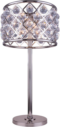 C121-1206TL15PN/RC By Elegant Lighting - Madison Collection Polished nickel Finish 3 Lights Table Lamp
