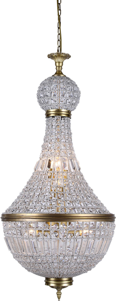 C121-1209D20FG/RC By Elegant Lighting - Stella Collection French Gold Finish 8 Lights Pendant Lamp