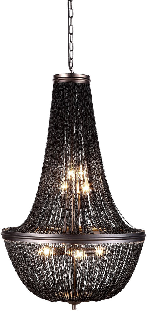 C121-1210D21DG By Elegant Lighting - Paloma Collection Dark Grey Finish 6 Lights Pendant Lamp