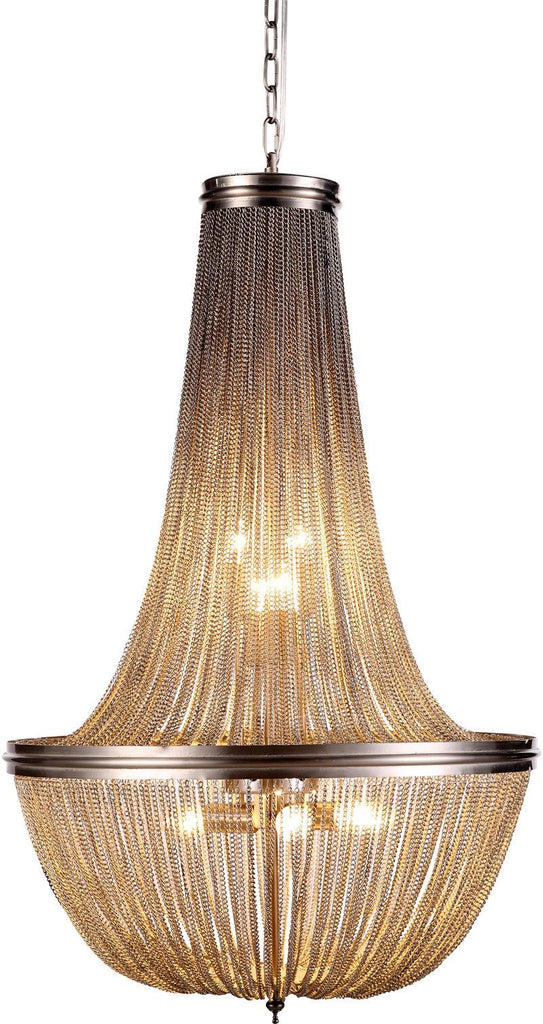 C121-1210D21PW By Elegant Lighting - Paloma Collection Pewter Finish 6 Lights Pendant Lamp