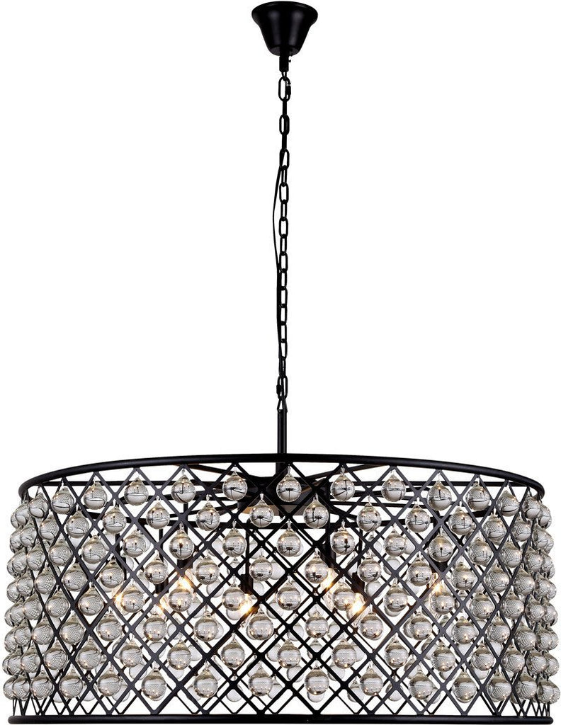 C121-1213G43MB/RC By Elegant Lighting - Madison Collection Mocha Brown Finish 10 Lights Pendant Lamp
