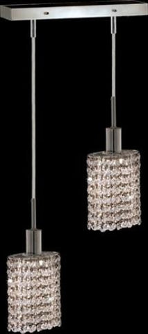 C121-1282D-O-E-CL/RC By Elegant Lighting Mini Collection 2 Lights Pendant Chrome Finish