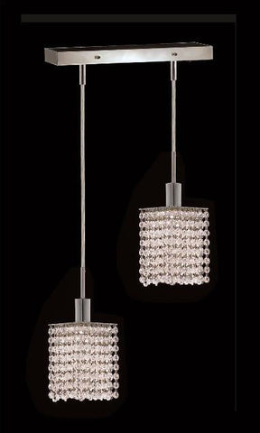 C121-1282D-O-S-CL/RC By Elegant Lighting Mini Collection 2 Lights Pendant Chrome Finish