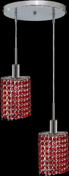 C121-1282D-R-E-BO/RC By Elegant Lighting Mini Collection 2 Lights Pendant Chrome Finish