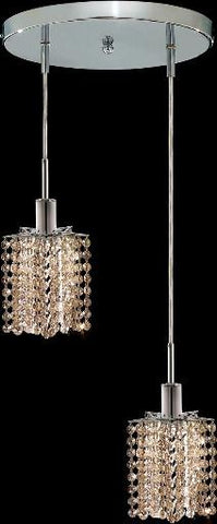 C121-1282D-R-P-GT/RC By Elegant Lighting Mini Collection 2 Lights Pendant Chrome Finish