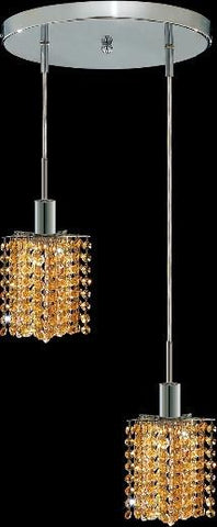 C121-1282D-R-P-LT/RC By Elegant Lighting Mini Collection 2 Lights Pendant Chrome Finish