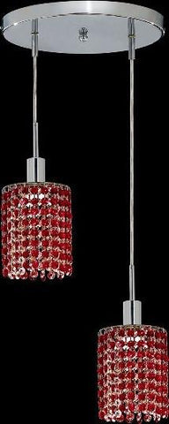 C121-1282D-R-R-BO/RC By Elegant Lighting Mini Collection 2 Lights Pendant Chrome Finish