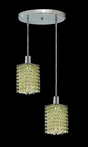 C121-1282D-R-S-LP/RC By Elegant Lighting Mini Collection 2 Lights Pendant Chrome Finish