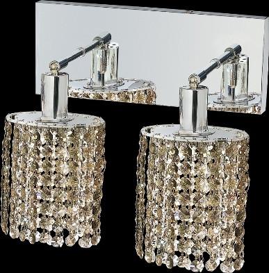 C121-1282W-O-E-GT/RC By Elegant Lighting Mini Collection 2 Lights Wall Sconce Chrome Finish