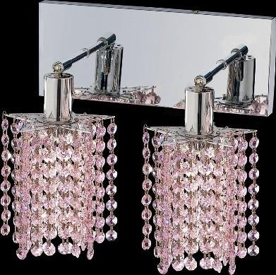 C121-1282W-O-P-RO/RC By Elegant Lighting Mini Collection 2 Lights Wall Sconce Chrome Finish