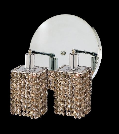 C121-1282W-R-S-GT/RC By Elegant Lighting Mini Collection 2 Lights Wall Sconce Chrome Finish