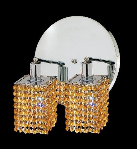 C121-1282W-R-S-LT/RC By Elegant Lighting Mini Collection 2 Lights Wall Sconce Chrome Finish