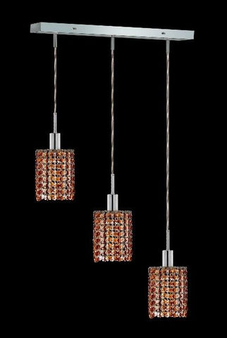 C121-1283D-O-R-TO/RC By Elegant Lighting Mini Collection 3 Lights Pendant Chrome Finish