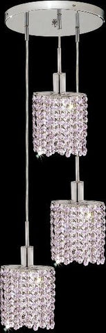 C121-1283D-R-E-RO/RC By Elegant Lighting Mini Collection 3 Lights Pendant Chrome Finish