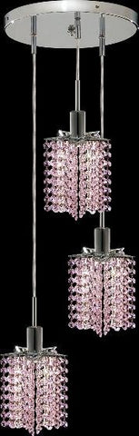 C121-1283D-R-P-RO/RC By Elegant Lighting Mini Collection 3 Lights Pendant Chrome Finish