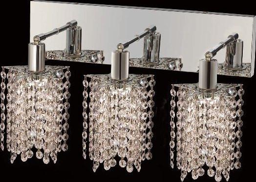 C121-1283W-O-P-CL/RC By Elegant Lighting Mini Collection 3 Lights Wall Sconce Chrome Finish