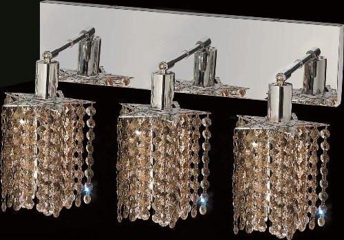 C121-1283W-O-P-GT/RC By Elegant Lighting Mini Collection 3 Lights Wall Sconce Chrome Finish