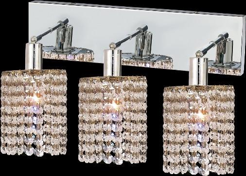 C121-1283W-O-R-CL/RC By Elegant Lighting Mini Collection 3 Lights Wall Sconce Chrome Finish