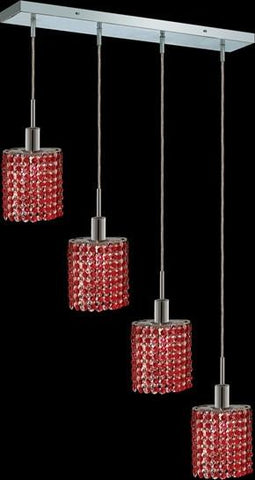 C121-1284D-O-E-BO/RC By Elegant Lighting Mini Collection 4 Lights Pendant Chrome Finish