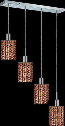 C121-1284D-O-R-TO/RC By Elegant Lighting Mini Collection 4 Lights Pendant Chrome Finish