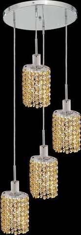 C121-1284D-R-E-LT/RC By Elegant Lighting Mini Collection 4 Lights Pendant Chrome Finish