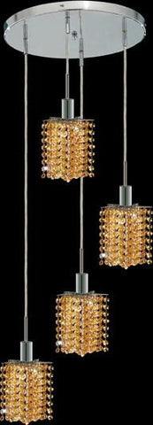 C121-1284D-R-P-LT/RC By Elegant Lighting Mini Collection 4 Lights Pendant Chrome Finish