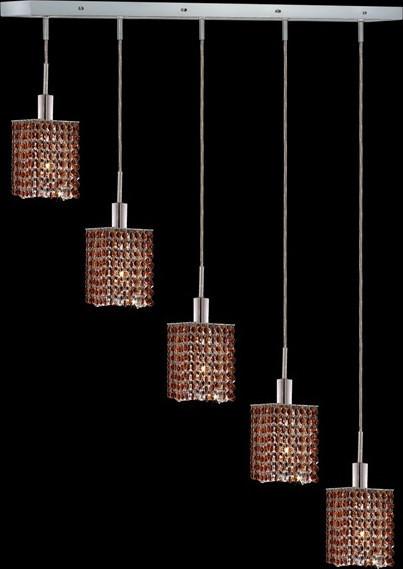 C121-1285D-O-S-TO/RC By Elegant Lighting Mini Collection 5 Lights Pendant Chrome Finish