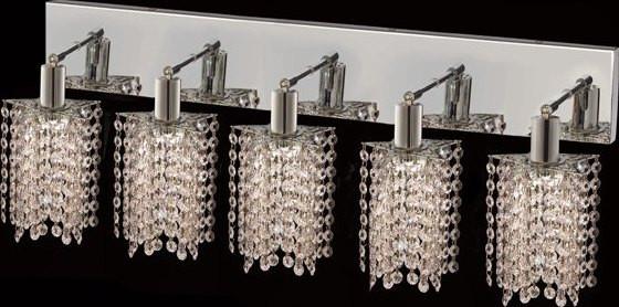 C121-1285W-O-P-CL/RC By Elegant Lighting Mini Collection 5 Lights Wall Sconce Chrome Finish