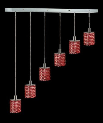 C121-1286D-O-E-BO/RC By Elegant Lighting Mini Collection 6 Lights Pendant Chrome Finish