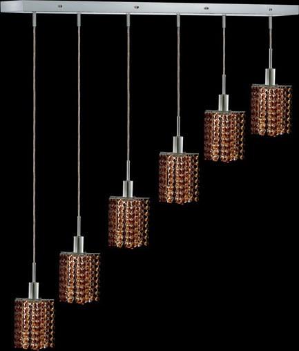 C121-1286D-O-P-TO/RC By Elegant Lighting Mini Collection 6 Lights Pendant Chrome Finish