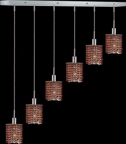 C121-1286D-O-S-TO/RC By Elegant Lighting Mini Collection 6 Lights Pendant Chrome Finish