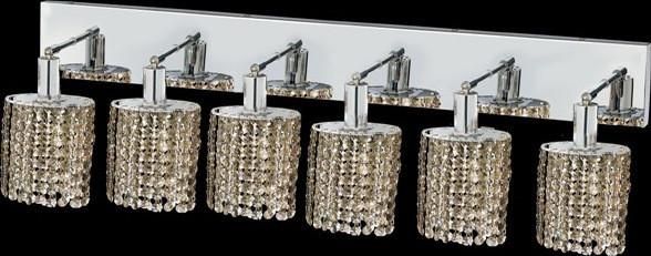 C121-1286W-O-E-GT/RC By Elegant Lighting Mini Collection 6 Lights Wall Sconce Chrome Finish