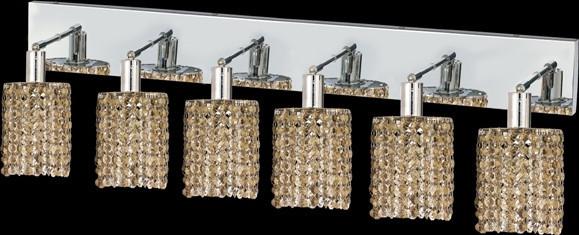 C121-1286W-O-R-GT/RC By Elegant Lighting Mini Collection 6 Lights Wall Sconce Chrome Finish