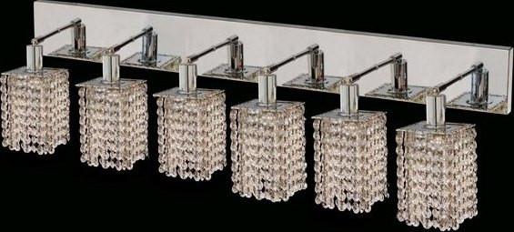 C121-1286W-O-S-CL/RC By Elegant Lighting Mini Collection 6 Lights Wall Sconce Chrome Finish