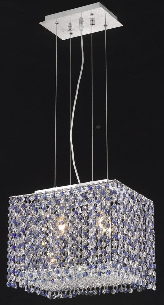 C121-1291D14C-GT/RC By Elegant Lighting Moda Collection 2 Light Chandeliers Chrome Finish