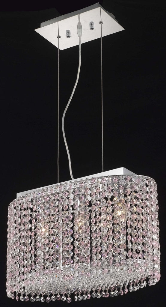 C121-1292D18C-RO/RC By Elegant Lighting Moda Collection 3 Light Chandeliers Chrome Finish