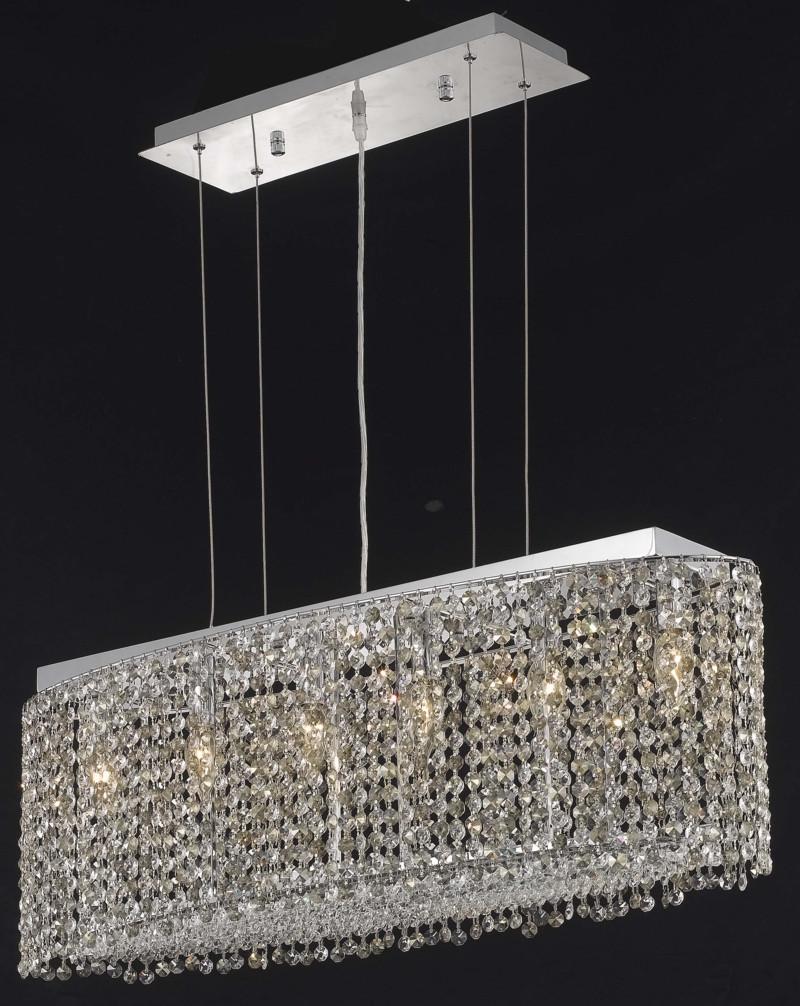 C121-1292D32C-CL/RC By Elegant Lighting Moda Collection 6 Light Chandeliers Chrome Finish