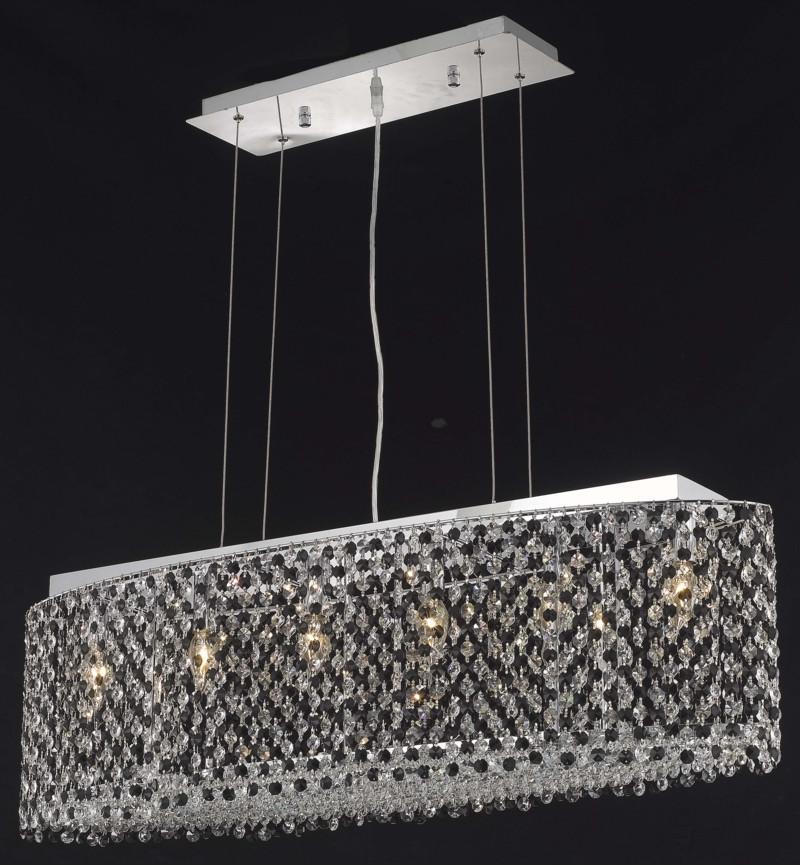 C121-1292D38C-CL/RC By Elegant Lighting Moda Collection 6 Light Chandeliers Chrome Finish